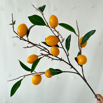 Ramuri de lămâie artificiale cu fructe din spumă, pentru decor de casă și recuzită foto