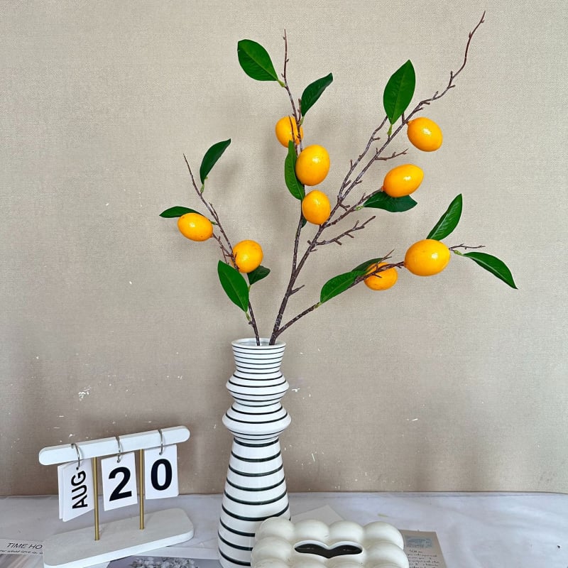Ramuri de lămâie artificiale cu fructe din spumă, pentru decor de casă și recuzită foto