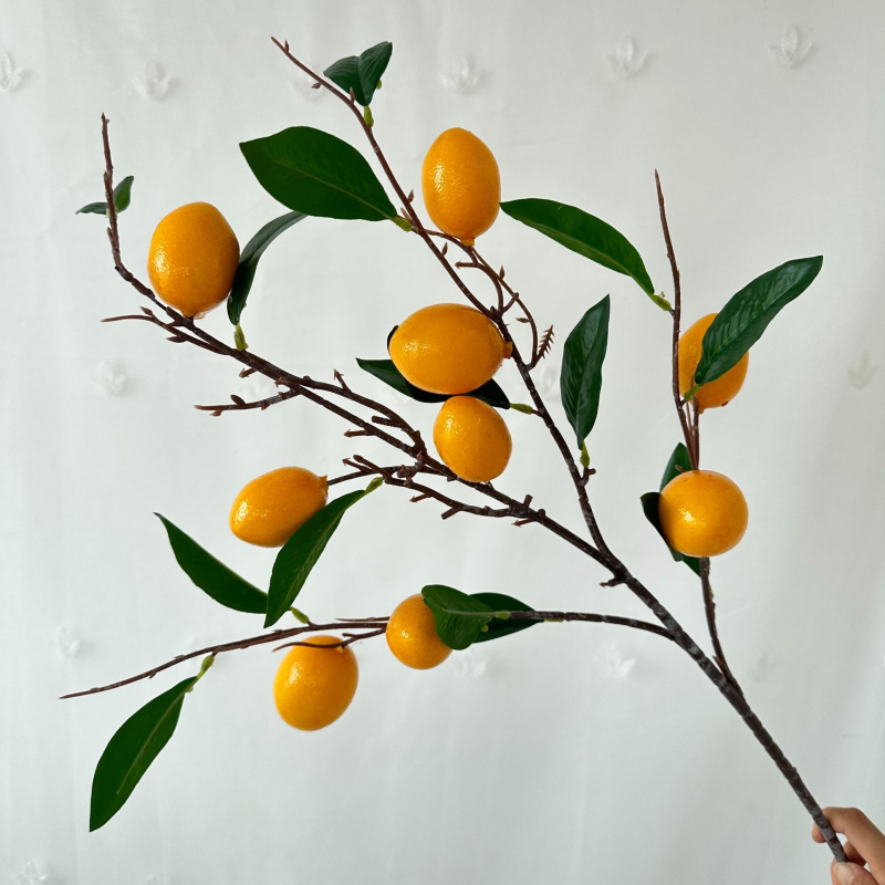 Ramuri de lămâie artificiale cu fructe din spumă, pentru decor de casă și recuzită foto