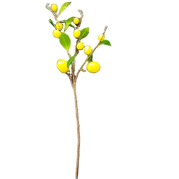 Buchet de ramuri de lămâie artificiale cu zece lămâi artificiale și boabe galbene