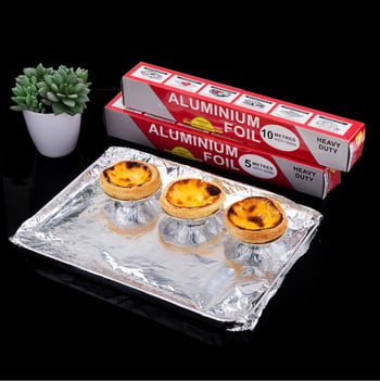 folie groasă de aluminiu pentru grătar și coacere, folie pentru cuptor, rezistentă la ulei, temperaturi înalte, 30 cm x 3 m