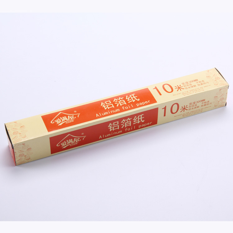 Folie de aluminiu alimentar, rolă de 10 m, pentru grătar și coacere, uz casnic, grosime 10 μm, imprimare logo disponibil