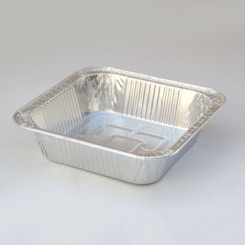 Cutie de unică folosință din folie de aluminiu, tavă pătrată din folie de aluminiu pentru take-away, grătar și coacere