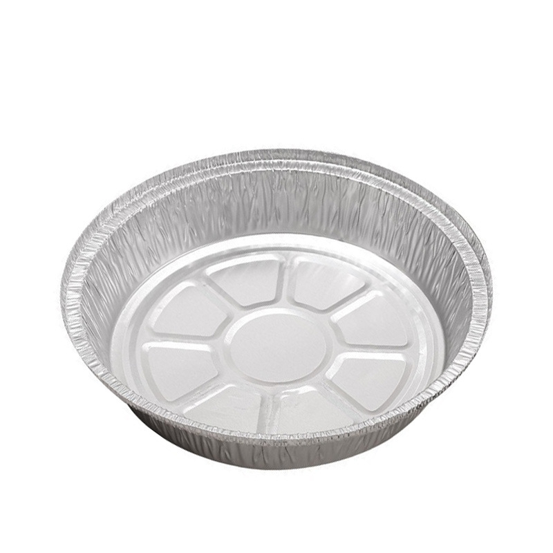 Tavă rotundă din folie de aluminiu, 8 inch, Grosime, pentru air fryer și grătar