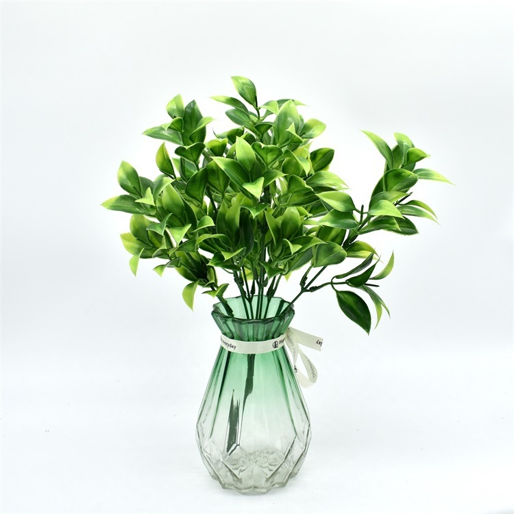Buchet artificial cu frunze portocalii din plastic pentru decor