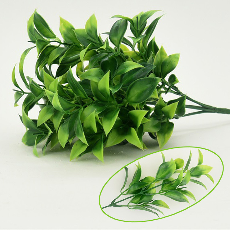 Buchet artificial cu frunze portocalii din plastic pentru decor