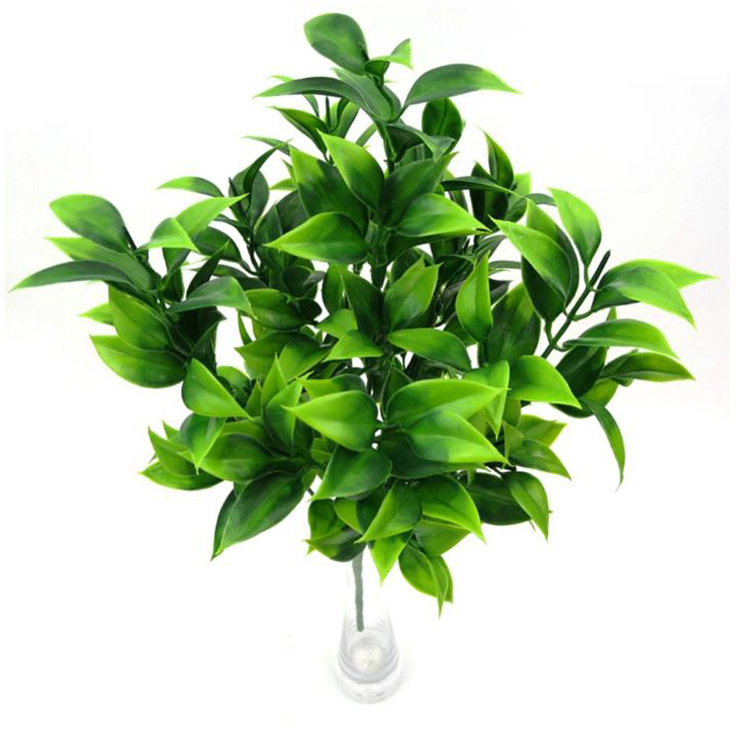 Buchet artificial cu frunze portocalii din plastic pentru decor