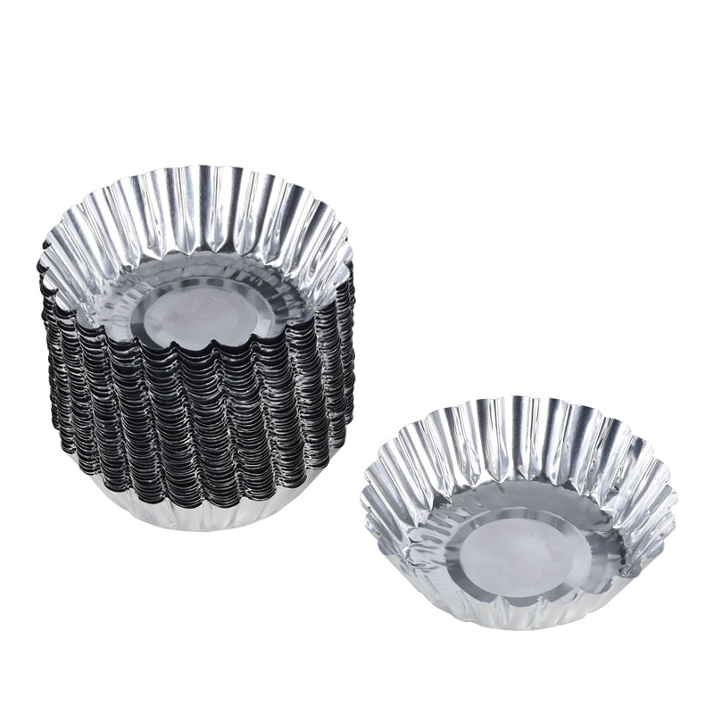 Cupă de aluminiu de unică folosință, în formă de crizantemă, model B104, vas pentru pudding și formă pentru egg tart, cu bază de folie, rezistentă la temperaturi înalte