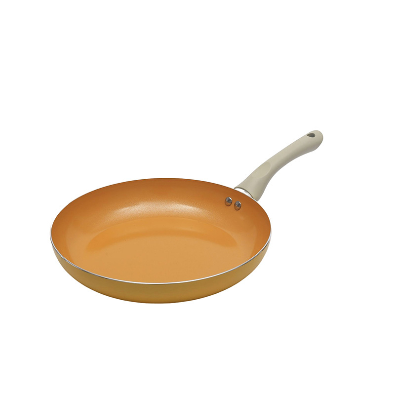 Tigaie din aluminiu cu fund dublu, fund plat, antiaderentă, fum redus, în stil coreean colorat, tigaie pentru friptură