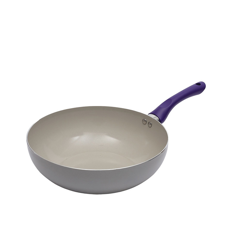 Tigaie din aluminiu cu fund dublu, fund plat, antiaderentă, fum redus, în stil coreean colorat, tigaie pentru friptură