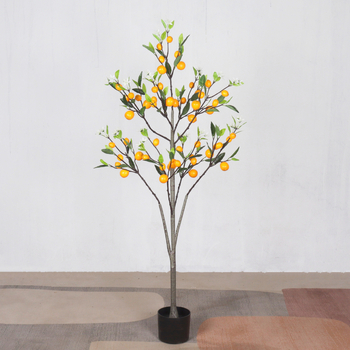 Copac citrice artificial pentru interior – plantă decorativă în ghiveci, de podea