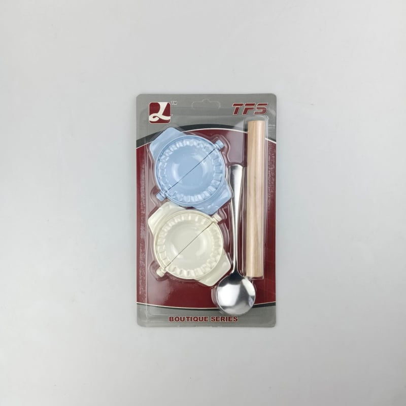 Set de unelte pentru prepararea colțunașilor: formă rotativă pentru colțunași, materiale de calitate alimentară, maker manual pentru colțunași, lingură, sucitor, set de patru piese