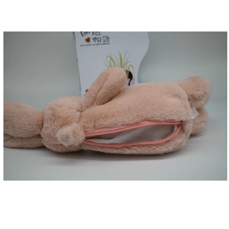 Geantă pluș pentru creioane pentru copii, husă cu fermoar, drăguță, 30 cm