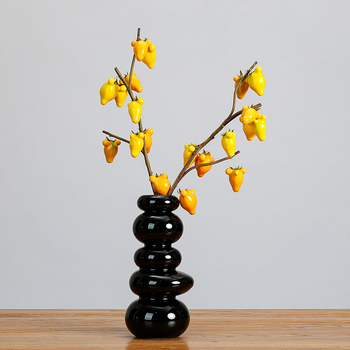 Ramuri de fructe artificiale aurii, 10 fructe, motiv cinci generații, decor de living pentru Anul Nou, ornamente cu fructe artificiale