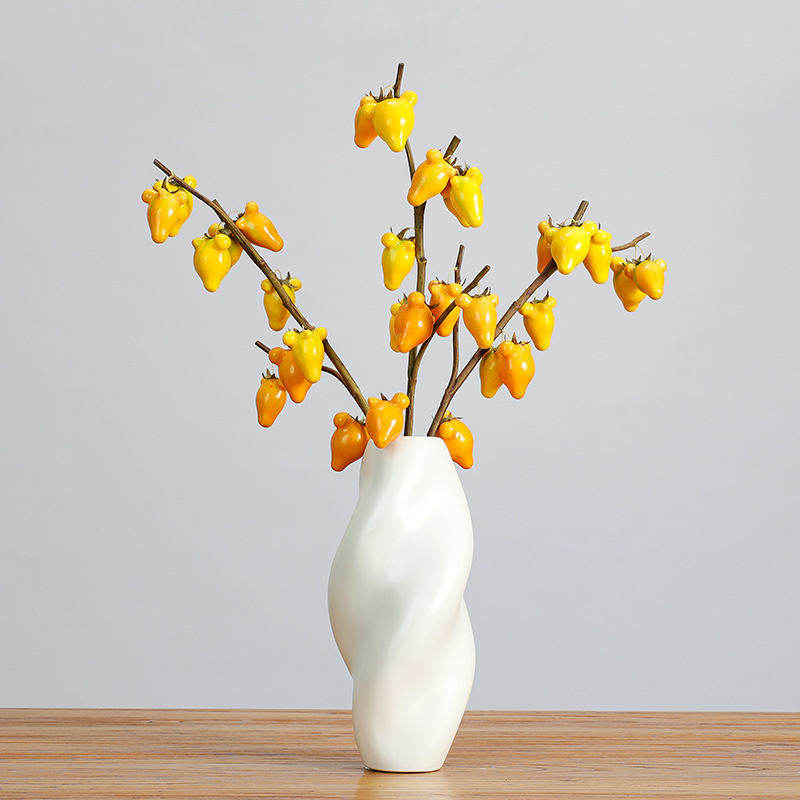 Ramuri de fructe artificiale aurii, 10 fructe, motiv cinci generații, decor de living pentru Anul Nou, ornamente cu fructe artificiale