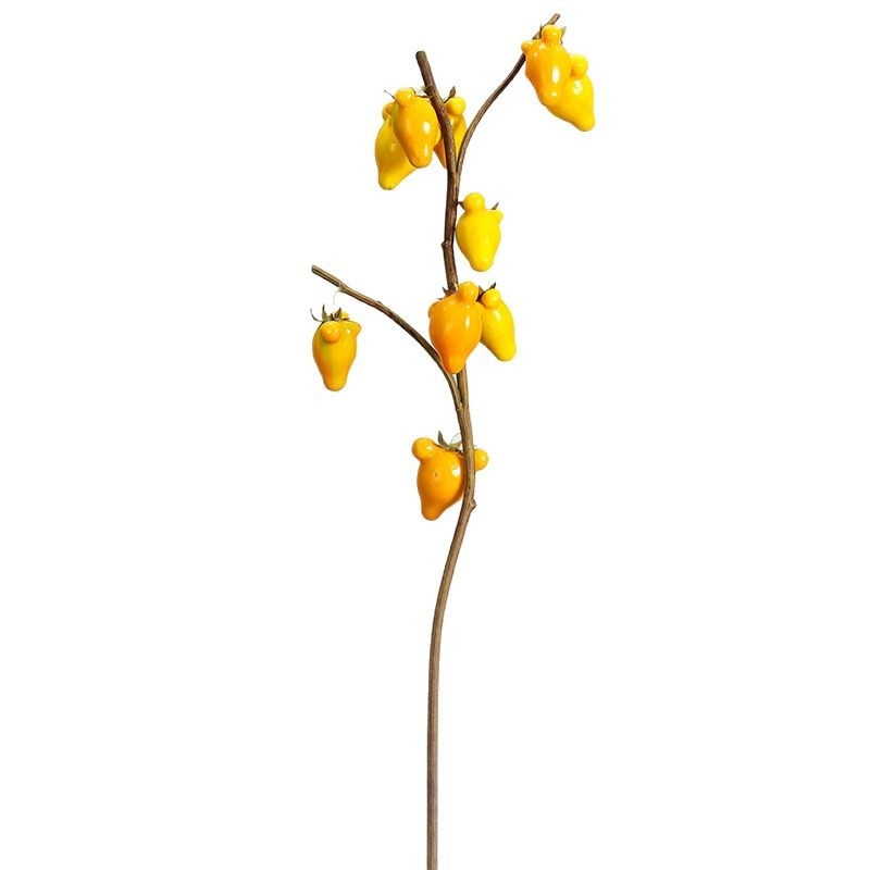 Ramuri de fructe artificiale aurii, 10 fructe, motiv cinci generații, decor de living pentru Anul Nou, ornamente cu fructe artificiale
