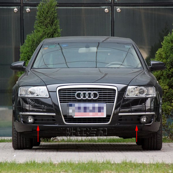 Audi A6 (C6, 2005-2008) ködfényszóró keret és fedél, első lökhárító, bal és jobb alsó rácsfedél