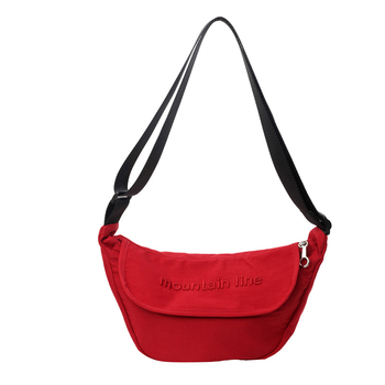 Dumpling Bag, ελαφριά crossbody τσάντα καθημερινής χρήσης, μεσαίου μεγέθους από νάιλον, αστικός μινιμαλισμός, εσωτερικές θήκες με φερμουάρ για κινητό και ταυτότητα