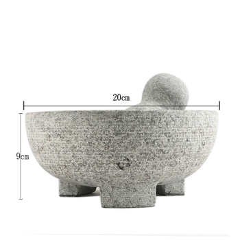 Zdrobitor de usturoi cu trei picioare, mortar din granit și bol de măcinare
