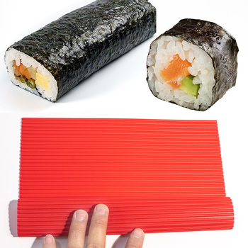 Covoraș din silicon pentru sushi – rulare cu alge și orez, instrument DIY sushi, culori: roșu, maro, negru, gri