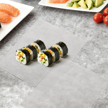 Covoraș din silicon alb, pătrat, pentru sushi – instrument de bucătărie pentru rularea sushi