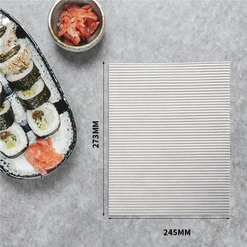 Covoraș din silicon alb, pătrat, pentru sushi – instrument de bucătărie pentru rularea sushi