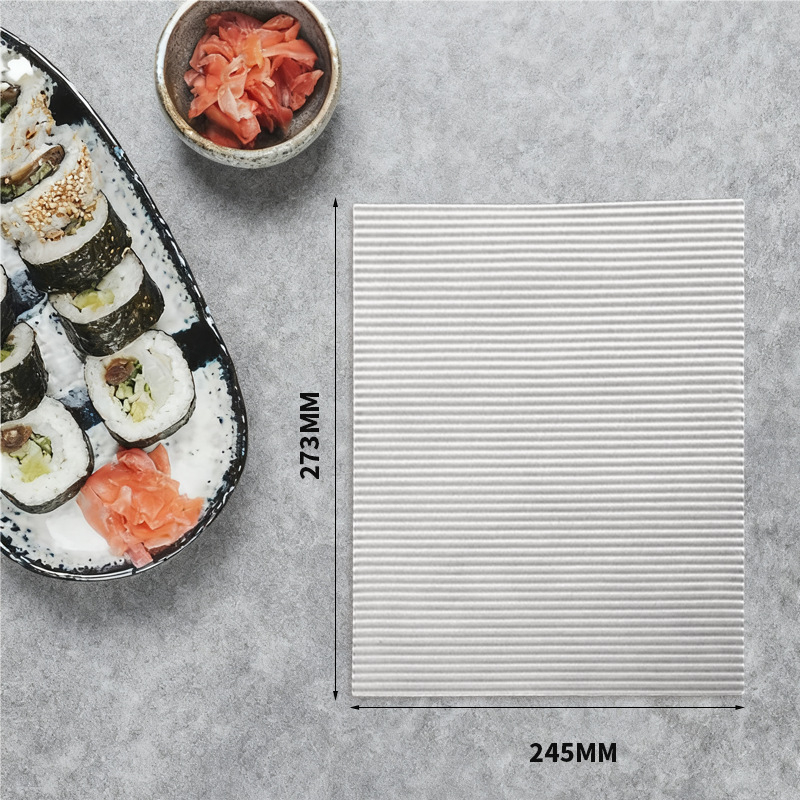 Covoraș din silicon alb, pătrat, pentru sushi – instrument de bucătărie pentru rularea sushi