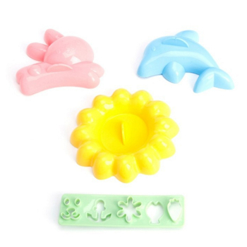 Set de 4 forme pentru orez cu iepuraș și delfin, pentru bento
