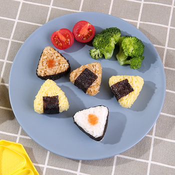 Formă japoneză mini triunghiulară pentru bile de orez, matriță pentru orez pentru copii, matriță sushi DIY, porție o singură mușcătură, model B41