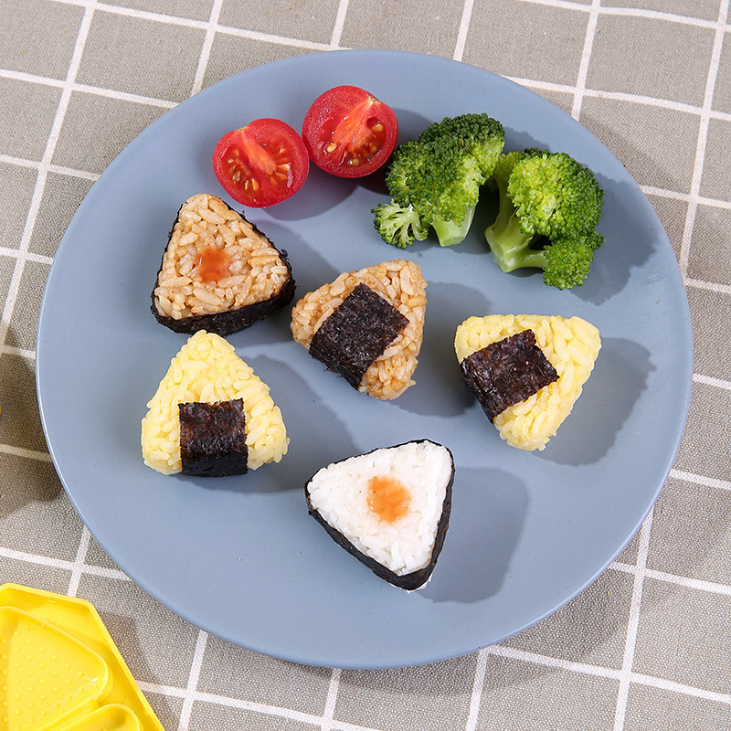 Formă japoneză mini triunghiulară pentru bile de orez, matriță pentru orez pentru copii, matriță sushi DIY, porție o singură mușcătură, model B41