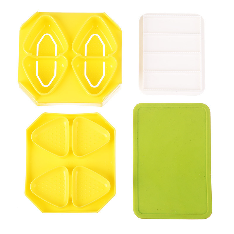 Formă japoneză mini triunghiulară pentru bile de orez, matriță pentru orez pentru copii, matriță sushi DIY, porție o singură mușcătură, model B41