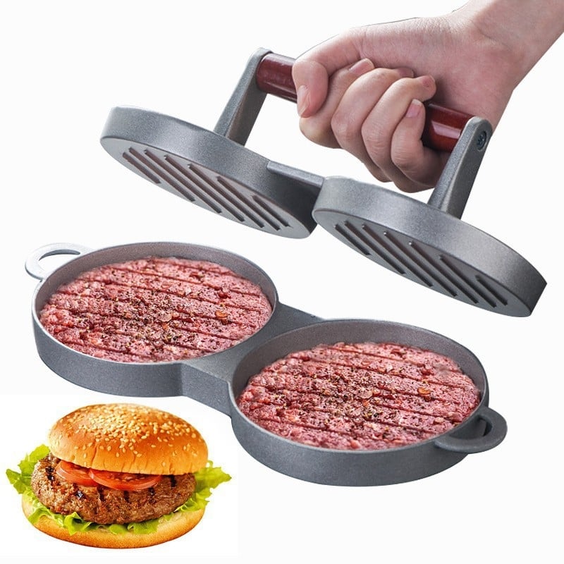 Presă pentru burger din aliaj de aluminiu cu scară de măsură, unealtă de modelare a chiftițelor pentru producție în loturi