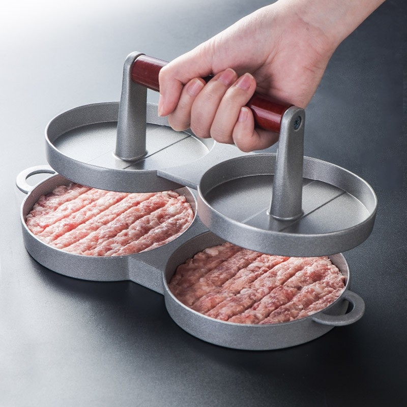 Presă pentru burger din aliaj de aluminiu cu scară de măsură, unealtă de modelare a chiftițelor pentru producție în loturi