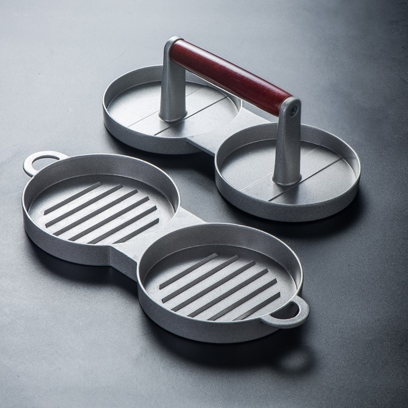 Presă pentru burger din aliaj de aluminiu cu scară de măsură, unealtă de modelare a chiftițelor pentru producție în loturi