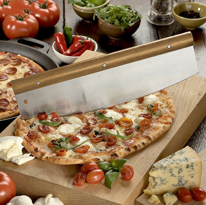 PS350 Cuțit rocker pentru pizza din oțel inoxidabil, extra-large, pentru aluat și pâine