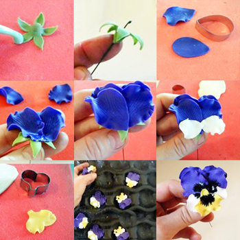 Forme fondant pentru tort, din oțel inoxidabil — petale de pansy, set de instrumente de modelare DIY A383