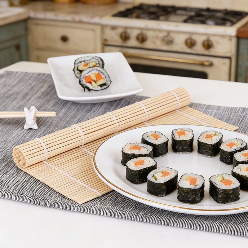 Set pentru sushi cu rolă de bambus