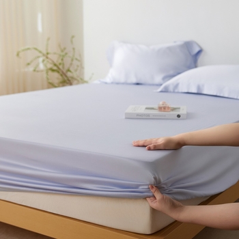Cearșaf elastic din Lyocell Tencel, culoare solidă, finisaj satin, răcire de vară, antiderapant, protecție pentru saltea
