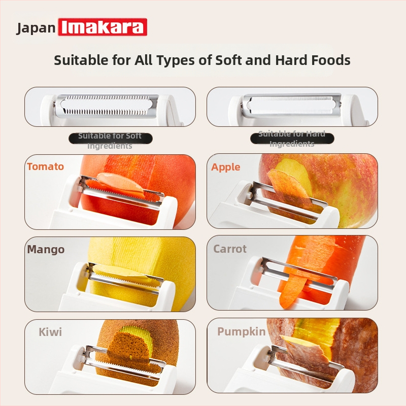 Imakara Cuțit multifuncțional din oțel inoxidabil pentru legume, răzuitor și curățător pentru bucătărie