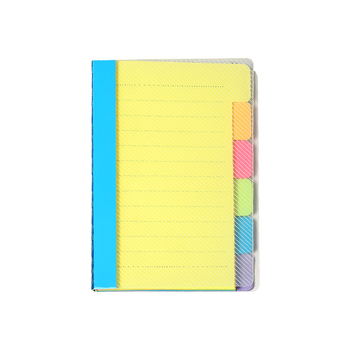 Caiet colorat A7 cu linii și note adezive detașabile – planner și notebook pentru studenți