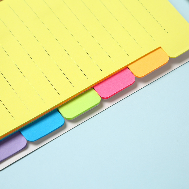 Caiet colorat A7 cu linii și note adezive detașabile – planner și notebook pentru studenți