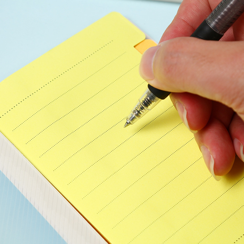 Caiet colorat A7 cu linii și note adezive detașabile – planner și notebook pentru studenți