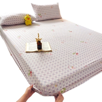 Set de pat Jacquard cu fixare dublă, 3 piese, protecție împotriva prafului și murdăriei, maro, pentru pat de 1,8 m