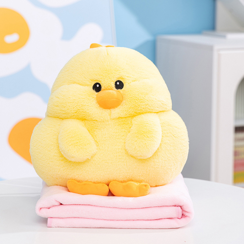 Pernă pluș cu capibara, hamster și pinguin, cu pătură — 3 în 1 pentru birou și acasă, pernă de odihnă și încălzitor de mâini, păpușă decorativă