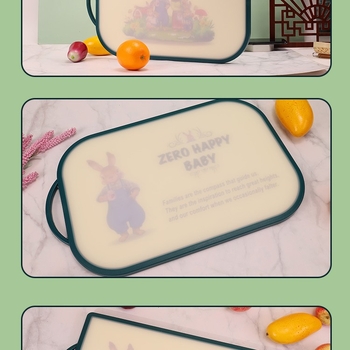 Peter Rabbit Scândură de tăiat cu dublă față, pentru familie, PE, antibacteriană, rezistentă la mucegai și uzură, bucătărie