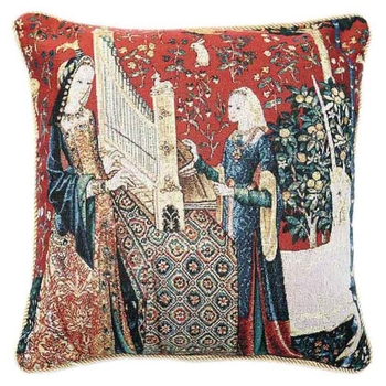 Husă de pernă jacquard cu model floral Gobelin, din bumbac