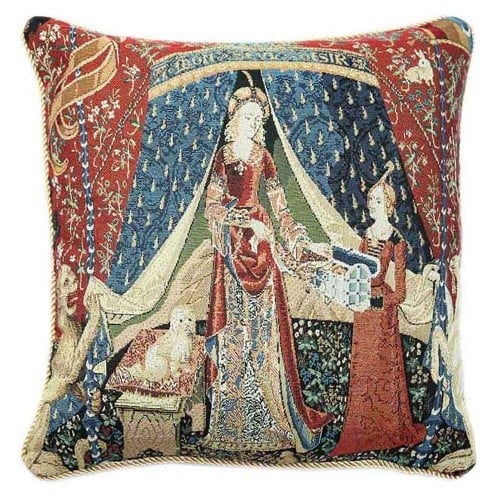 Husă de pernă jacquard cu model floral Gobelin, din bumbac