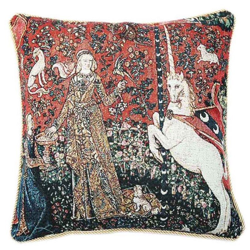 Husă de pernă jacquard cu model floral Gobelin, din bumbac