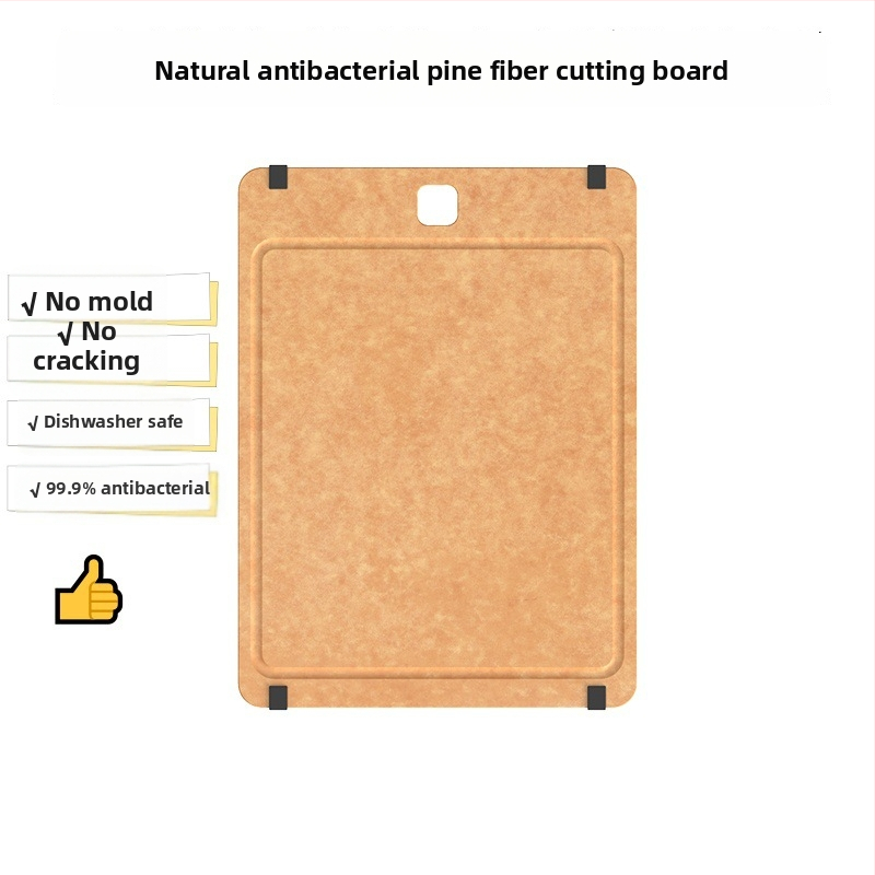 Tocător din fibre de pin antibacterian și rezistent la mucegai, lemn masiv, compatibil cu mașina de vase, de calitate alimentară, personalizare a logo-ului