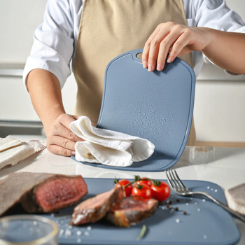 Tocător din silicon, de calitate alimentară, antibacterian și rezistent la mucegai, cu două fețe, pentru legume și fructe, colțuri rotunjite